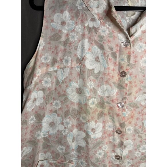 PINKK Housecoat Duster Women's Size L Robe Floral Pockets Snaps Tie Quilted - Picture 5 of 15